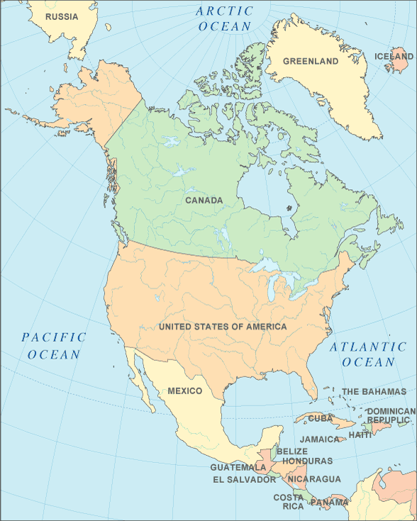 map of us cities. North America Map