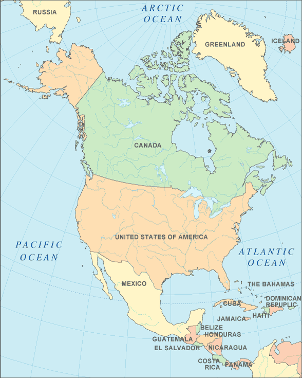 north america map