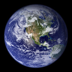 world globe - western hemisphere - courtesy of NASA