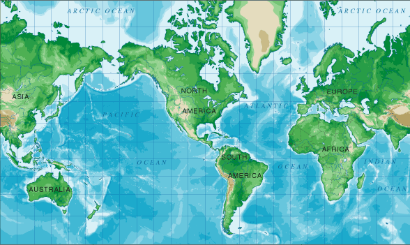 world topographical map
